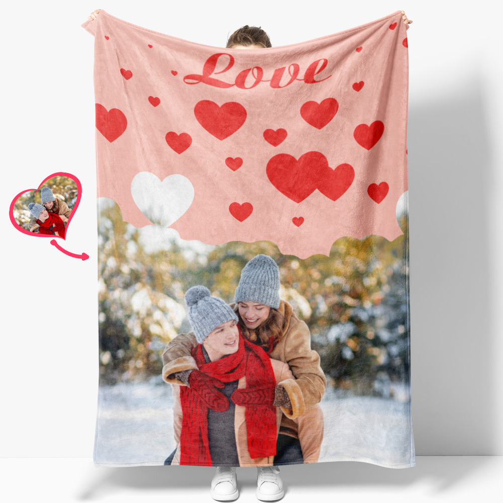 Custom Love Couple Blanket Personalized Valentine's Day Blanket MadeMine