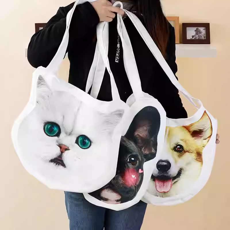 Custom Pet Face Tote Bag