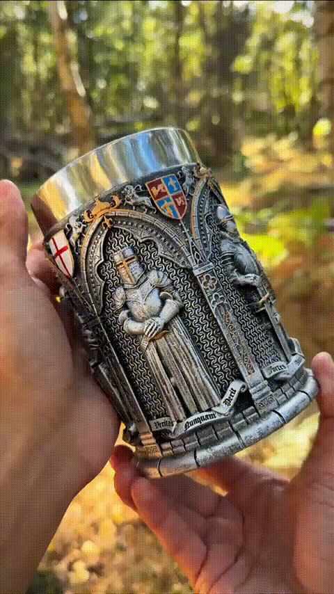 European Medieval Soldier Beer Mug, Large Stainless Steel Coffee Cup, Water Cup