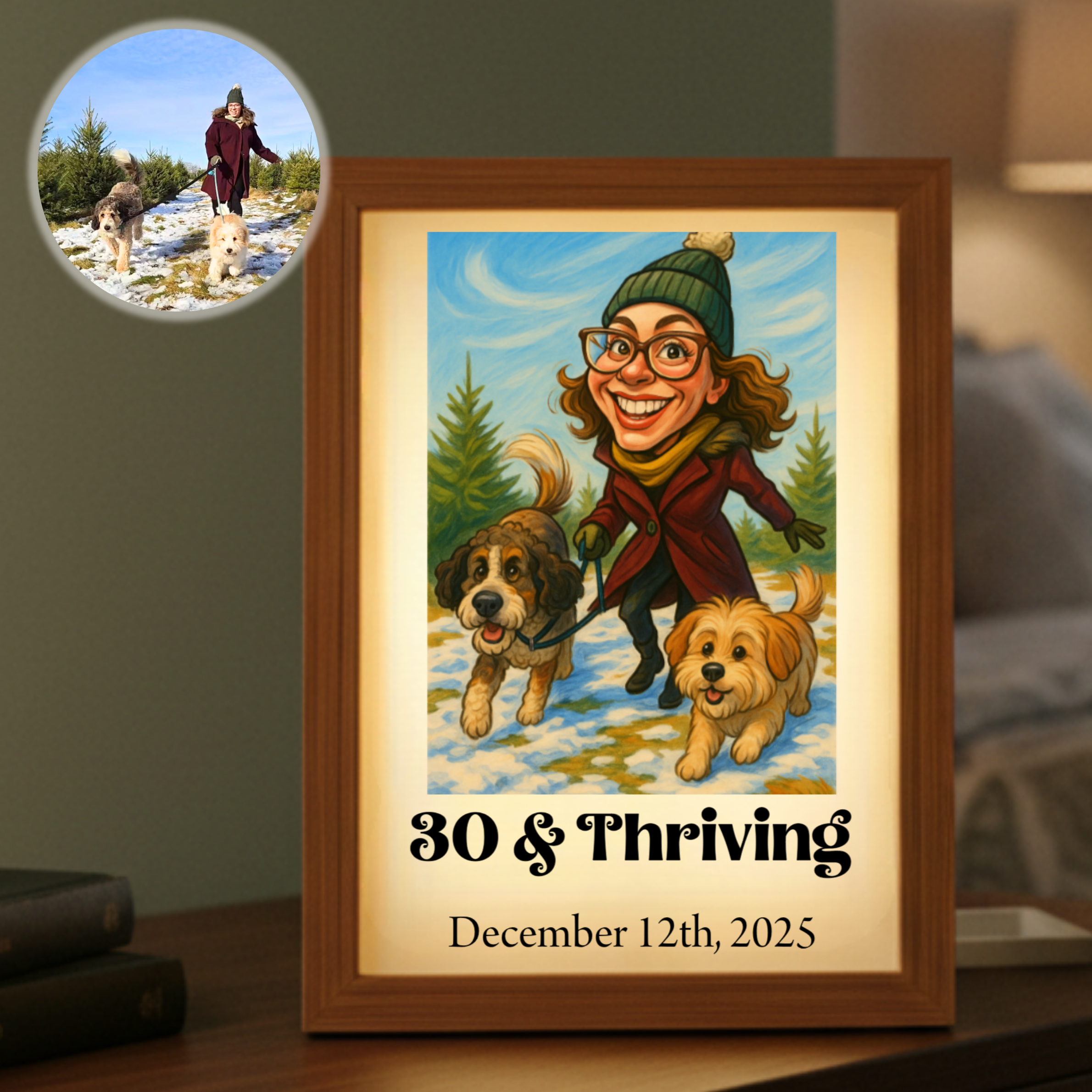 Custom Photo Animated Light Up Picture Frame With Text