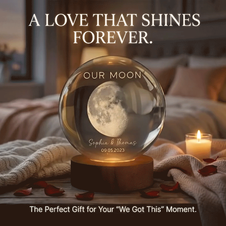 Personalized Our Moon Special Day Crystal Ball LED Night Light Custom Moon Phase Night Light for Couples Romantic Anniversary Gift Valentine's Day Gifts