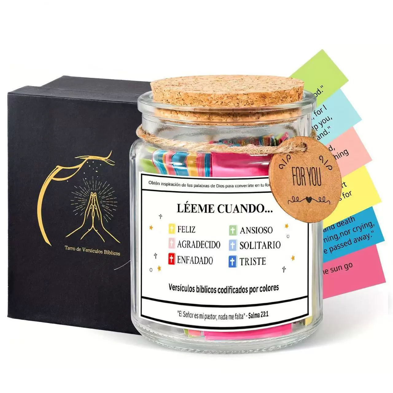 Faith Prayer Jar Glass Wish Bottle with Notes Meaningful Love Gift Spiritual Desk Decor