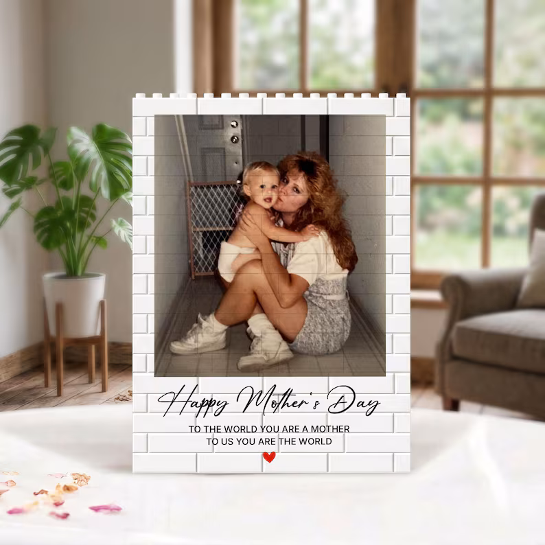 Custom Double Side Print Building Blocks for Mom Mama Puzzle Gift Mother’s Day Gift Mom Birthday Gift Photo Building Brick Mother's Day Keepsake