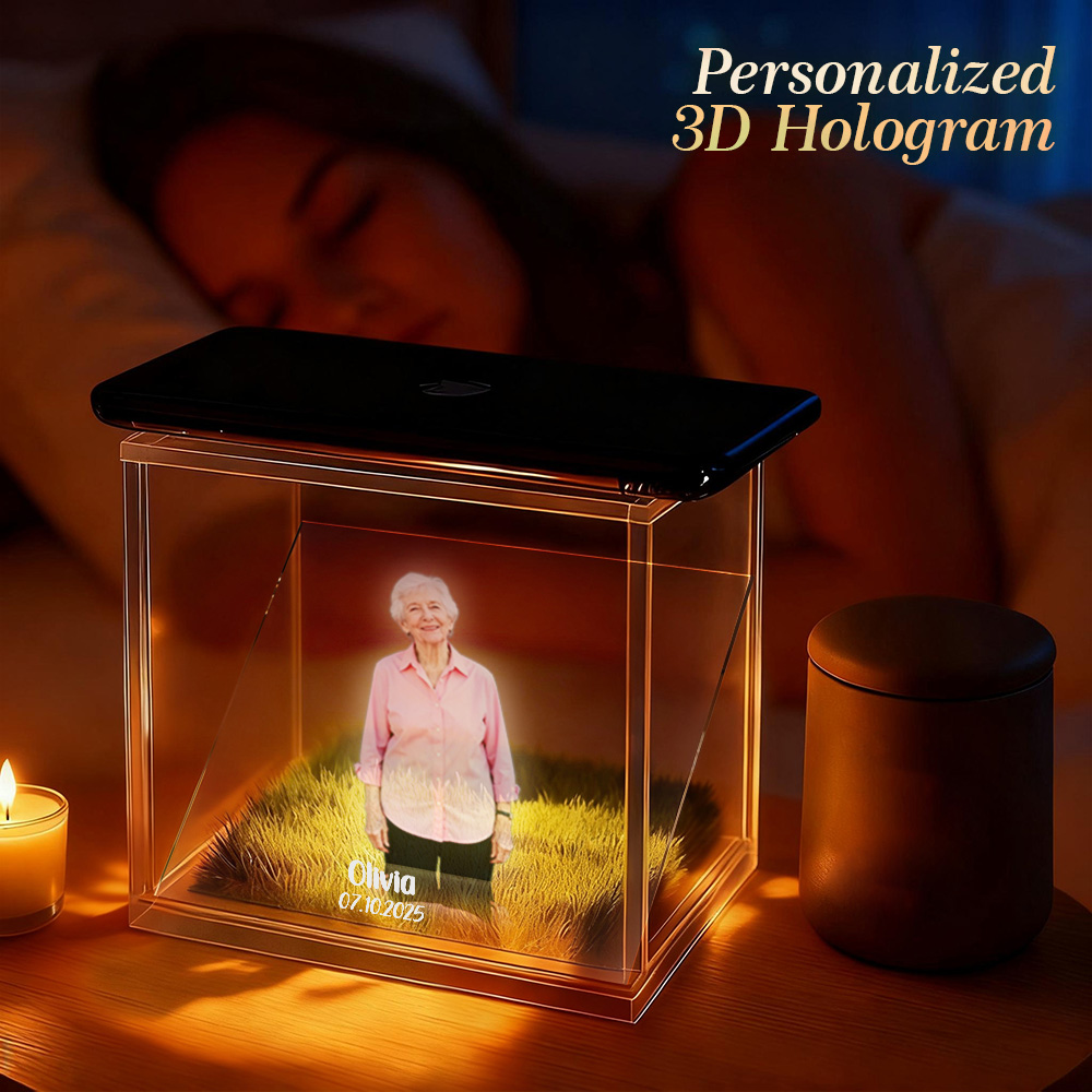 Commemorative Holographic Video Box Custom Photo Memorial Display Crystal-Clear Holographic Image