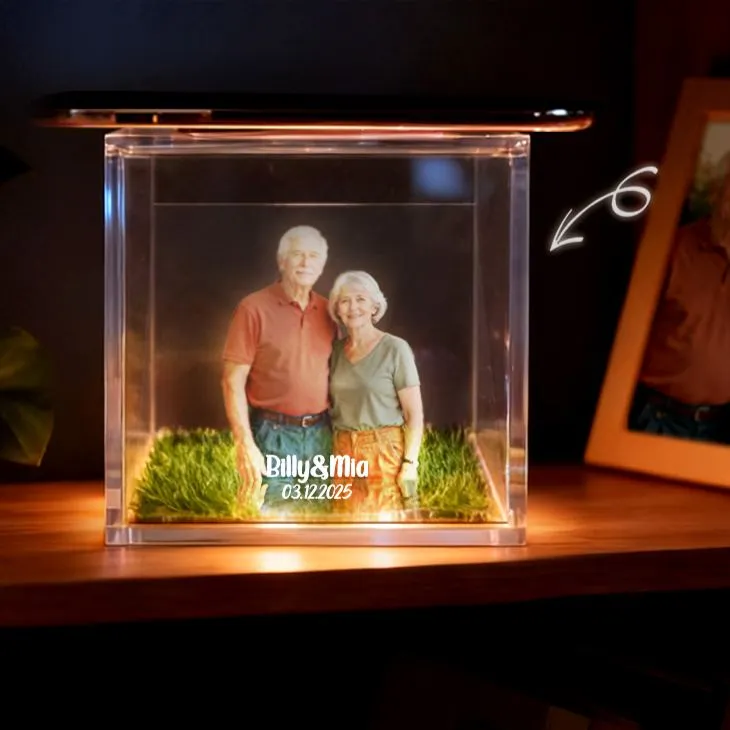 Commemorative Holographic Video Box Custom Photo Memorial Display Crystal-Clear Holographic Image